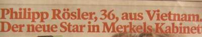 Vietnamese wird Gesundheitsminister in Deutschland, sagt die Bild am Sonntag. 